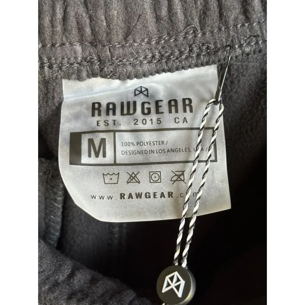 Rawgear‎ Mens Monogram Jogger Pants Elastic Waist Tapered Leg Black Size Medium
